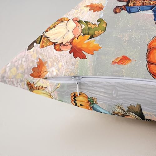 Fall Pumpkin 2 Pack Pillow Covers 16"x16",Rustic Farmhouse Autumn Harvest Pillowcase Double Sides Print Cushion Case,Thanksgiving Scarecrow Sunflower Maple Leaves Throw Pillow Covers - Image 5
