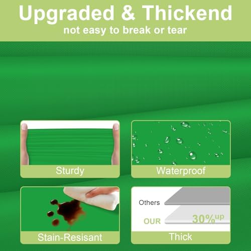 QIKSION 6 Pack Green Table Cloth Plastic, Green Disposable Tablecloth - Image 3