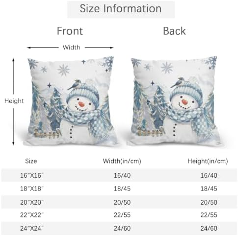 Merry Christmas Snowman Pillow Covers 20x20 Set of 2 Highly Absorbent - Image 4