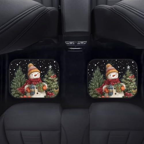 Snowman Floor Mats for Cars 4 Pcs