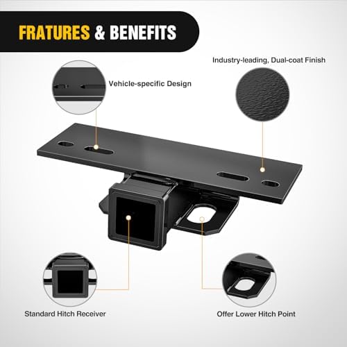 Nilight Step Hitch Bumper Mount 2 Inch Receiver Bolt-On Bike Hitch Receiver Tube Trailer Truck RV Cargo Receiver Hitch 5000 Lbs Powder Coated