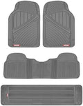 Motor Trend 3-Row Heavy Duty Rubber Floor Mats & Liners for Car SUV Van, Front 2nd & 3rd Row Durable Polymerized Latex Full Interior Protection, Extra-High Ridgeline Design, Gray