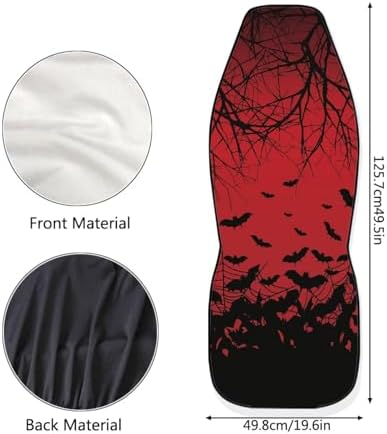 Halloween Bat Car Seat Covers Set of 2, Universal Thin Car Front Seats Branch Vehicle Enterior Protector Suitable Fits Most Car Auto SUV Sedan Truck