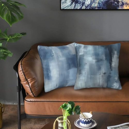 Blue Abstract Throw Pillow Covers 18x18 inch Set of 2 Pillow Case Cushion Cover for Home Sofa Couch Living Room Car Decor - Image 6