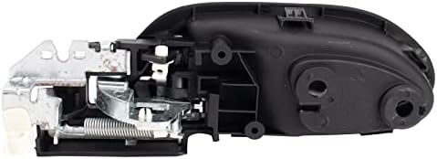 TRQ Front Left Interior Door Handle Black Housing with Silver Lever Drivers