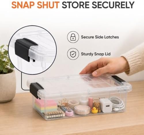 Superio 2.3 Quart Clear Plastic Storage Containers with Lids, Stackable Organizer Bins, BPA-Free Storage Boxes for Home, Office, Dorm & Classroom, 36 Pack - Image 6