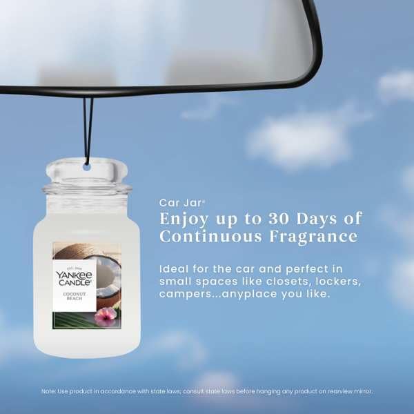 Yankee Candle Paper Car Jar, Coconut Beach (Pack of 6)