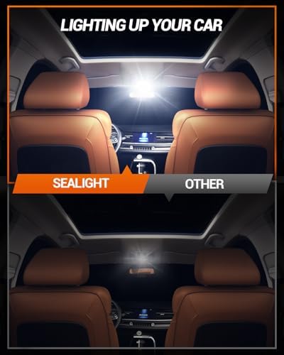 SEALIGHT 31mm DE3175 LED Bulbs DE3021 DE3022 LED Bulbs CSP-2525 Ceramic Chipsets 6500K White Super Bright Error Free CANBUS Interior Car Light for Dome Map Door License Plate Lights Bulbs (Pack of 4)