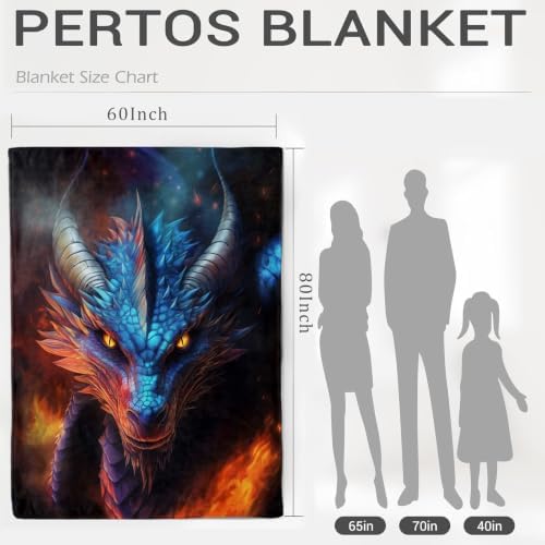 Jekeno Dragon Theme Throw Blanket, Dragons Gifts for Boys 80"x60" - Image 5