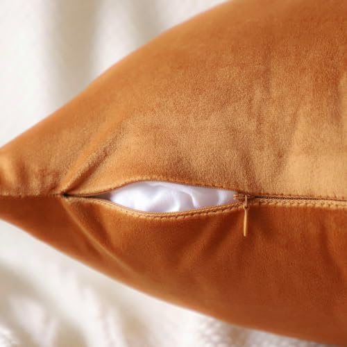 VAKADO Pumpkin Fall Throw Pillow Covers Velvet 16x16 Set of 2 - Image 3