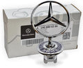 Mercedes Benz Genuine Vehicle Hood Star Emblem Badge (140-880-02-86, Chrome and Blue Laurel Wreath)