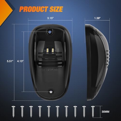 Nilight Cab Roof Marker Light 5 PCS 16 LED Smoked Lens White Top Lights