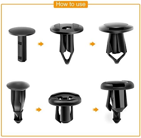 GOOACC Universal Plastic Fender Clips,200 Pcs Push Bumper Fastener Rivet Clips with 6 Size Auto Body Retainer Clips Bumpers,Car Fender Replacement for GM, Ford & Ch, GRC-47 - Image 2