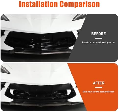 Car Fangs Car Teeth Decor Compatible with Corvette C8 Stingray 2020-2024 Halloween Vampire Fangs Teeth for car- Mounts to Front Grille on Vehicles ABS DIY Sticker Accessories 2PCS (White)