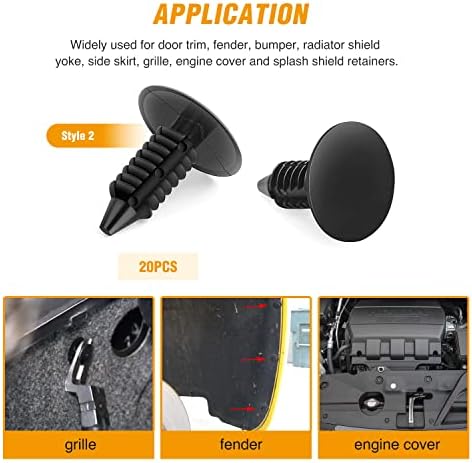 GOOACC 120PCS Car Bumper Push Retainer Clips & Nylon Fasteners Rivet Kit 6mm 7.6mm 8mm 8.8mm 10mm Door Trim Panel Clips , 1PC Fastener Remover, Black - Image 4