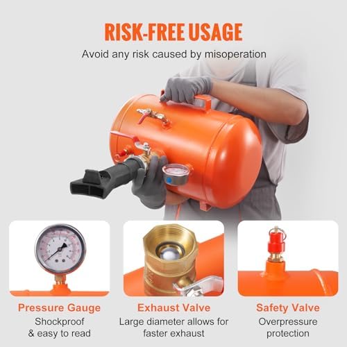 VEVOR Tire Bead Seater, 5 Gal/19L Air Tire Bead Blaster with Pressure Gauge & Handle, 145 PSI Seating Tool Inflator Tank, 85-116 PSI Operating Pressure for Car Truck ATV - Image 6