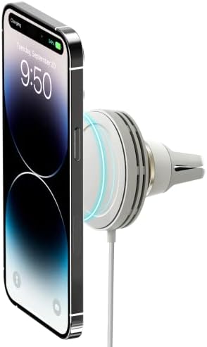 iOttie Velox Mini MagSafe Compatible Air Vent Car Mount in Astral Gray with Wireless Charging for iPhone 13, 14, 15 Series