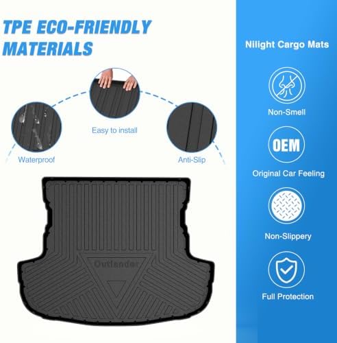 Nilight Cargo Mat for Mitsubishi Outlander with Subwoofer 2016-2021