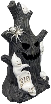 Halloween Lighted Tree Stump Decoration, Glowing Red Face Decor - Image 7