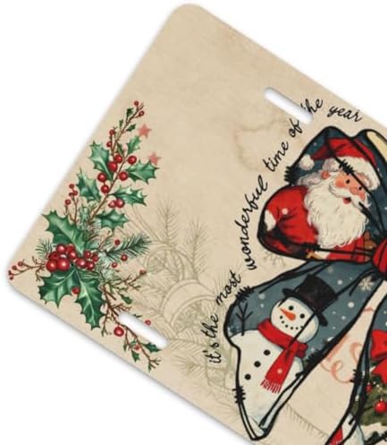 Christmas Bow Tie Santa Claus Front License Plate 6" * 12" for Women