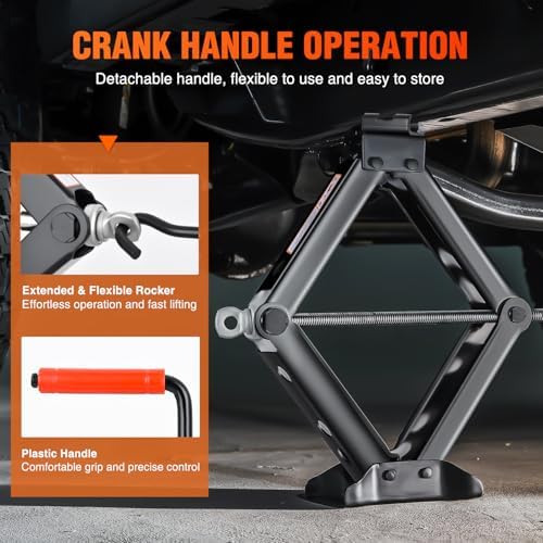 Nilight Scissor Jack for Car 2 Ton 4409 lbs, Lift Jack Kit w Crank Handle - Image 3