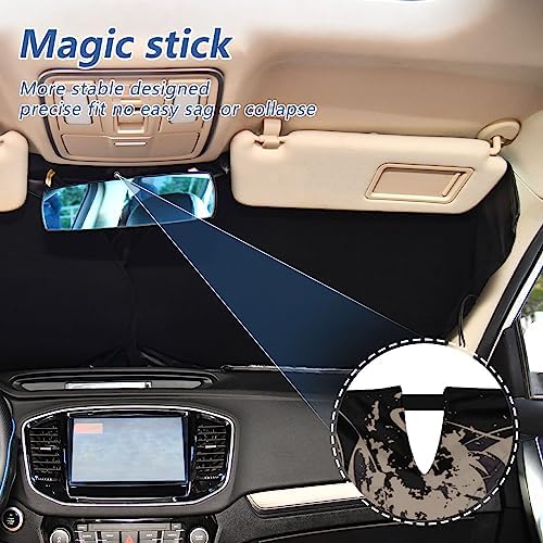 Grunge Skulls Car Windshield Sun Shade Foldable Sunshade Front Window Visor Protector Blocks UV Rays Heat Keep Vehicle Cool (59 x 30 in)