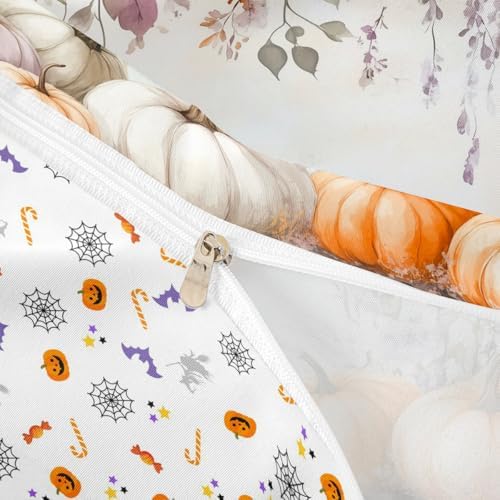 Erosebridal Happy Thanksgiving Bedding Set Twin Size,Fall Pumpkin Harvest Comforter Cover for Kids Teen Adult, Maple Autumn Leaves Duvet Cover Rustic Farmhouse Quilt Cover Country Bedroom Decor - Image 6