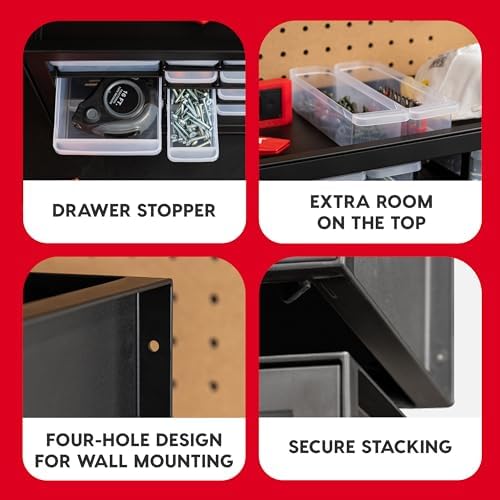 IRIS USA 26-Drawer Teacher Toolbox, 2 Pack, Craft Storage Drawers, Black - Image 5