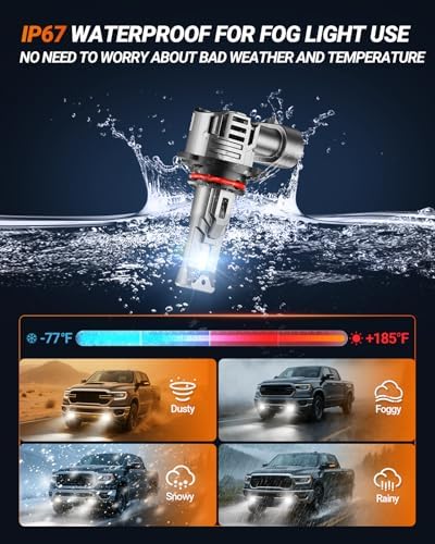 SEALIGHT 9005 9006 Bulbs Combo, 900% Brightness 100000LM, 6500K White Super Bright 9005/HB3 9006/HB4 Fog Light Bulbs, Plug and Play, Pack of 4