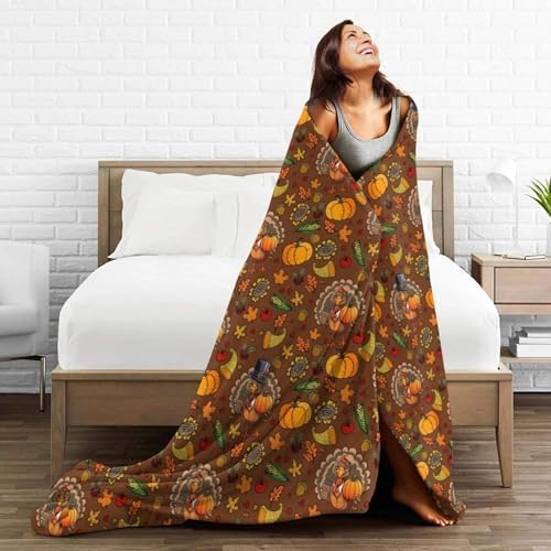 Socira Thanksgiving Turkey Blanket Thanksgiving Throw Blanket Gifts for Women Men Soft Sofa for Travel Camping Bed Home Car 50"X40" Small - Image 4