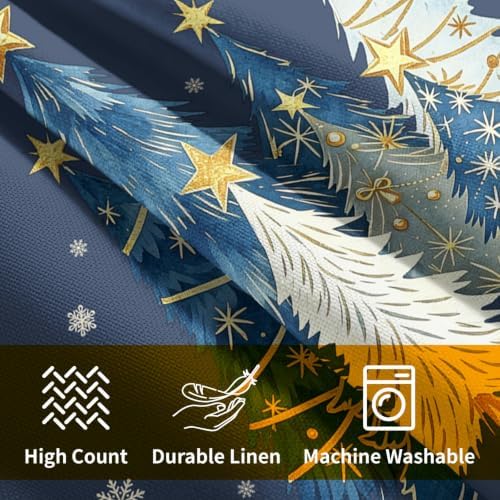Christmas Tree Pillow Covers 22x22 Set of 2 Navy Blue Highly Absorbent - Image 6