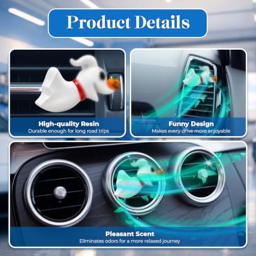 GENANY 3D Resin 4Pcs Scary Car Air Freshener Vent Clip Hand Painted Spooky