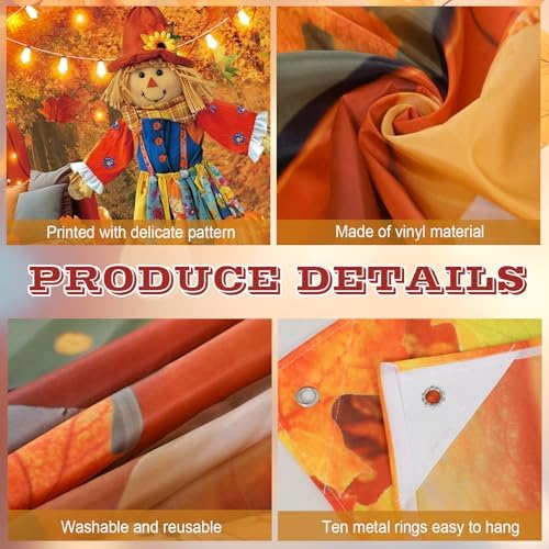 Fall Garage Door Cover Banner Autumn Scarecrow Thanksgiving Decor 7 x 16 - Image 3
