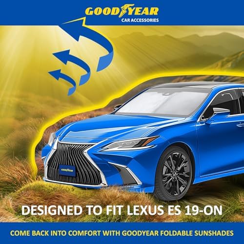 Goodyear Foldable Windshield Sunshade for Lexus ES 2019-2026, SUV car Accessories, Sunshade Cover, Sun Shade Car Windshield, Window Sun Blocker - GY008373