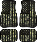 Camo Flag Car Floor Mats Carpet Set of 4 American Flag with Camouflage Grunge Style Floor Mats for Cars Universal Vehicle Front Rear Rugs Military Background Car Decor Accessories for Trucks
