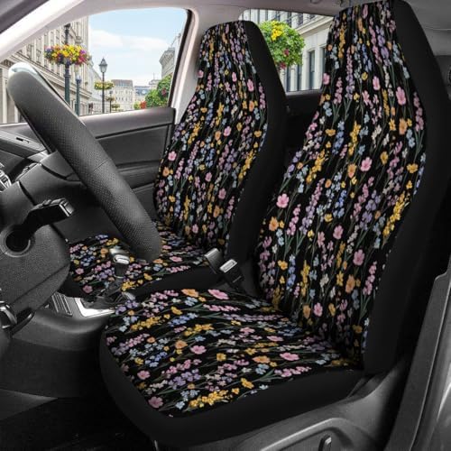 GENANY Floral Car Seat Covers, 2-Piece Front Seat Set