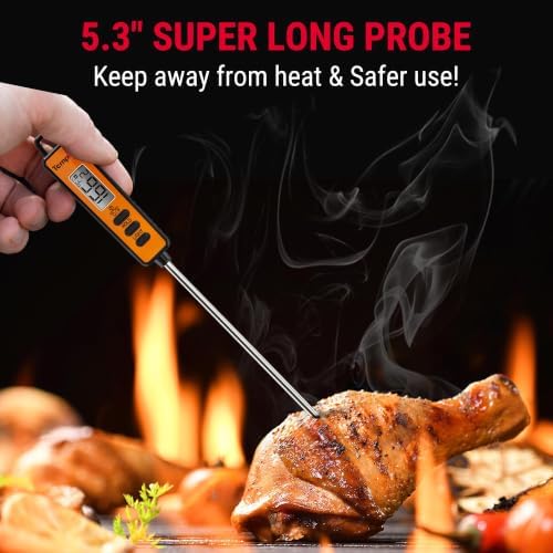 TempPro TempScan Infrared Thermometer Gun with Super Long Meat Probe