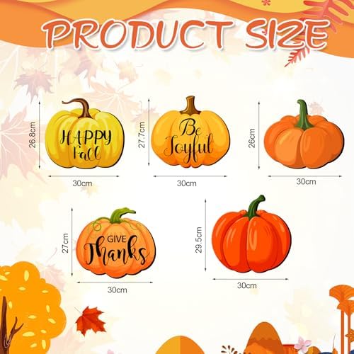 Tellegloww 10 Pcs 12 Inch Fall Thanksgiving Pumpkin Garage Door Decoration Magnets Autumn Garage Door Magnets with Pumpkin Happy Fall Magnet Decal Sticker for Thanksgiving Garage Door Car Refrigerator - Image 2