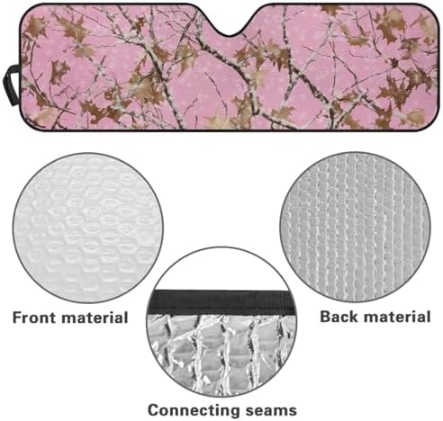 Renewold Automotive Windshield Sunshade for Jeep Wrangler JK JKU JL JLU 1997-2023 2&4 Door Jeep Gladiator JT 2020-2023 Pink Camo Hunting Sun Shade for Car Window Car Accessories Auto Sun Visor Shield