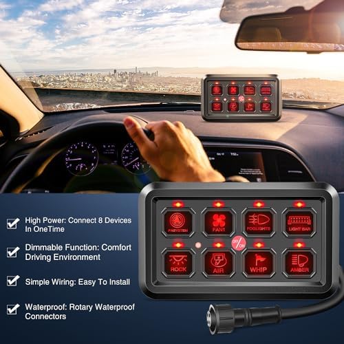 Nilight 8 Gang Switch Panel Relay System Automatic Dimmable