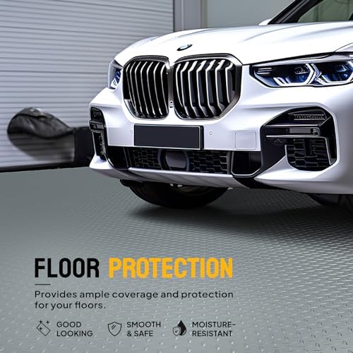 TUFFIOM 7.5 x 20 FT Garage Floor Mat, Thickened Diamond Plate PVC Garage Mats Flooring Roll for Under Car, Garage Parking Mats for Floor Large SUVs, MPV, Pickup Truck - Image 2