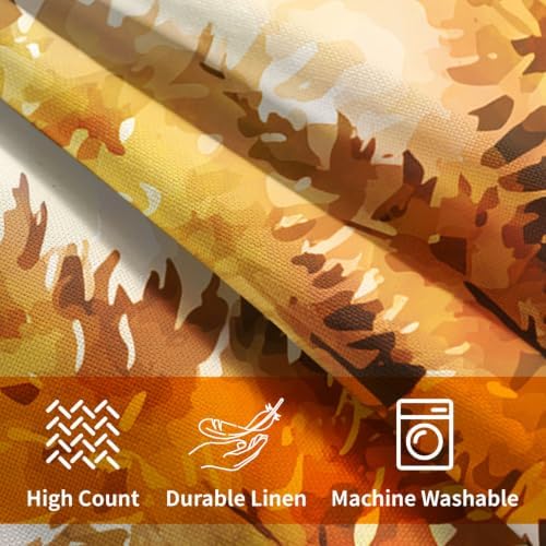 Fall Throw Pillow Covers 22x22 Set of 2 Orange Yellow Pine Trees Thanksgiving Pillow Covers Autumn Nature Forest Watercolor Pillowcase for Kitchen Sofa Cushion Outdoor Bedroom Decoration - Image 7