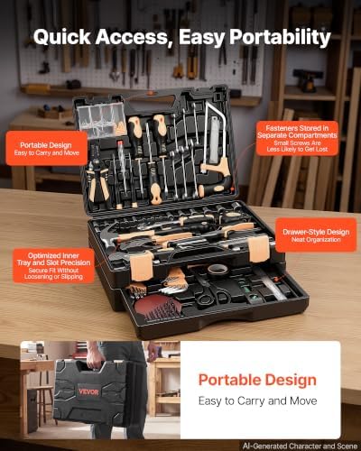VEVOR 394-Piece Tool Kit, General Home and Auto Repair Tool Set - Image 7