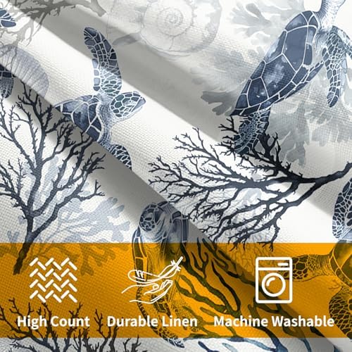 Summer Pillow Covers 18x18 Inch Set of 2, Sea Turtle Throw Pillow Covers Ocean Beach Pillowcase, Coral Starfish Decorative Seasonal Cushion Case Couch for Indoor Outdoor Home Decor - Image 5