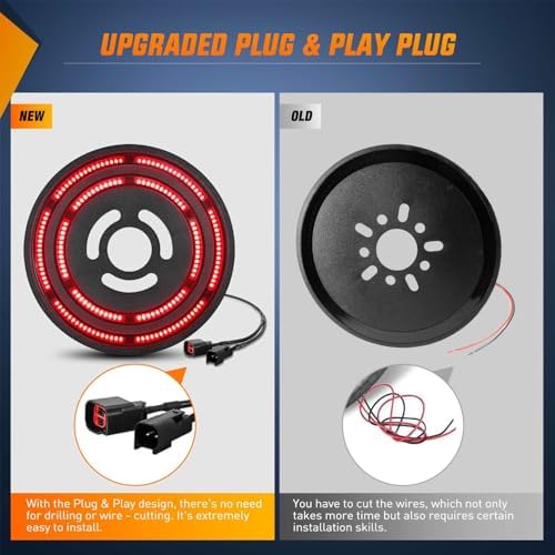 Nilight Spare Tire Brake Light Red for 2007-2017 Jeep Wrangler JK JKU