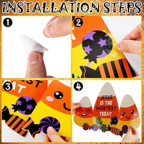 Yeaqee 36 Pcs Religious Trunk or Treat Car Decorations Jesus Candy Corn - Image 3