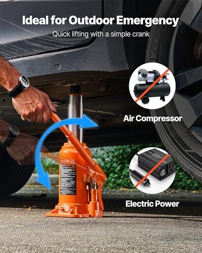 VEVOR Hydraulic Bottle Jack, 20 Ton/44092 LBS All Welded Bottle Jack, 7.5-14 inch Lifting Range, with 3-Section Long Handle, for Pickup Truck, Truck, Car, RV, Auto Repair, Industrial Engineering - Image 4