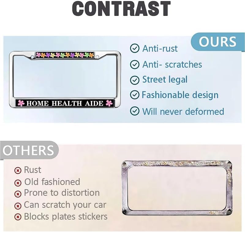 Home Health Aide Metal License Plate Frame Health Aide Quotes Classic Auto License Plate Frame Health Aide Quotes Car Accessories License Plate Frame Funny