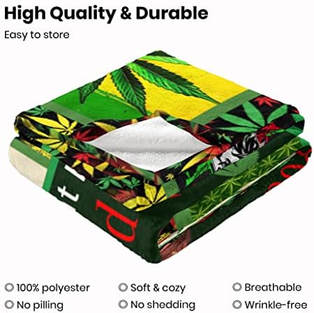 Socira Marijuana Fleece Sherpa Blanket,Weed Decor Cannabis Leaves Super Soft Sofa Blanket for Men Women,Warm Noon Break Office Blanket,Weed Gifts Thin Bed Blanket for Home Couch Car 50''X60'' - Image 4