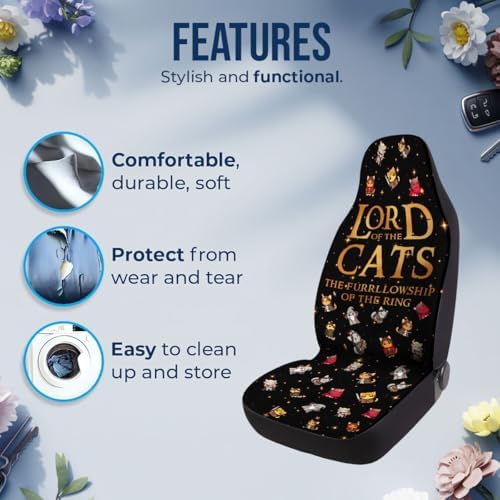 GENANY Fantasy Ring Symbols Car Seat Covers, 2-Piece Front Seat Set